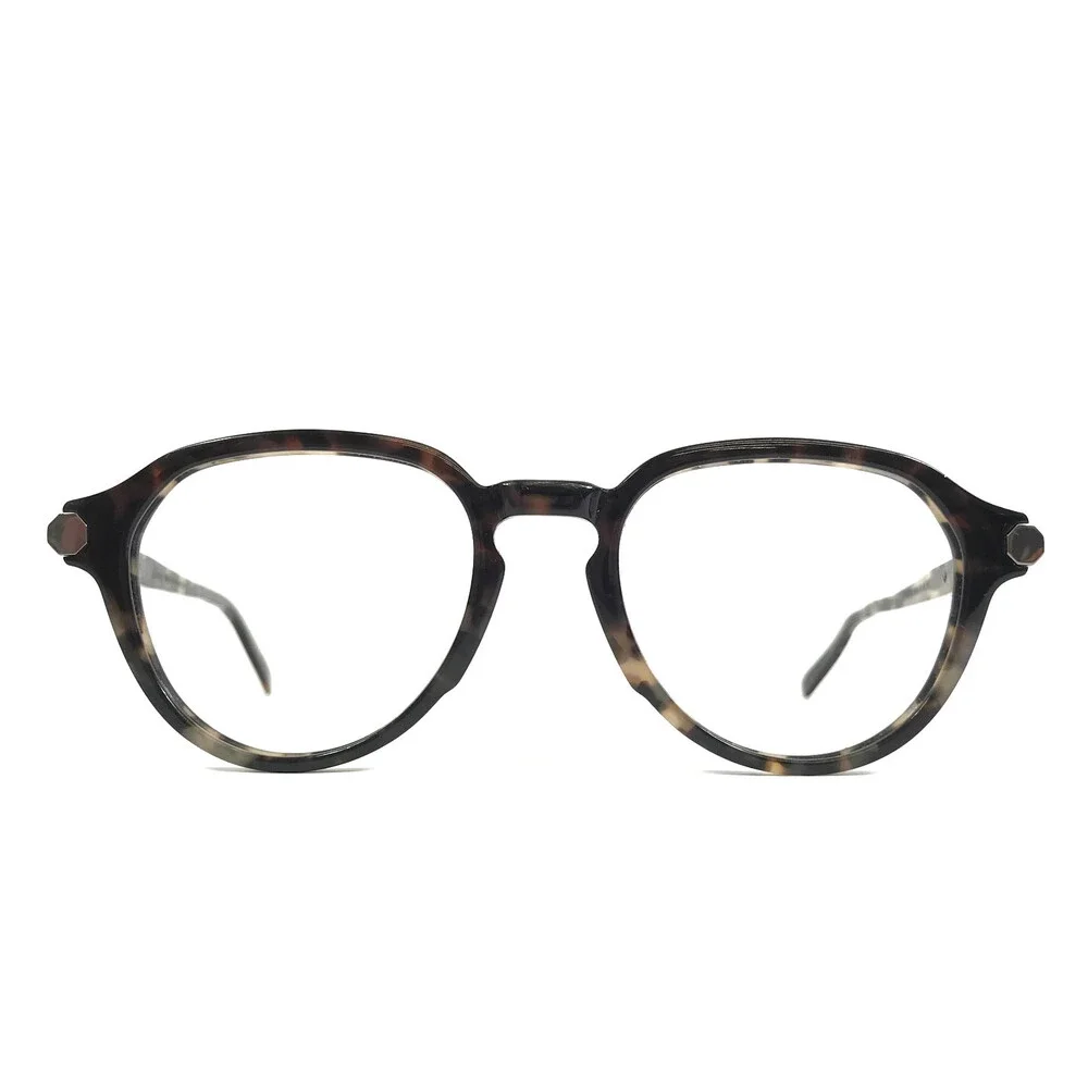 Brioni Eyeglasses Frames BR0079O 004 Tortoise Silver Round Full Rim 51-20-145